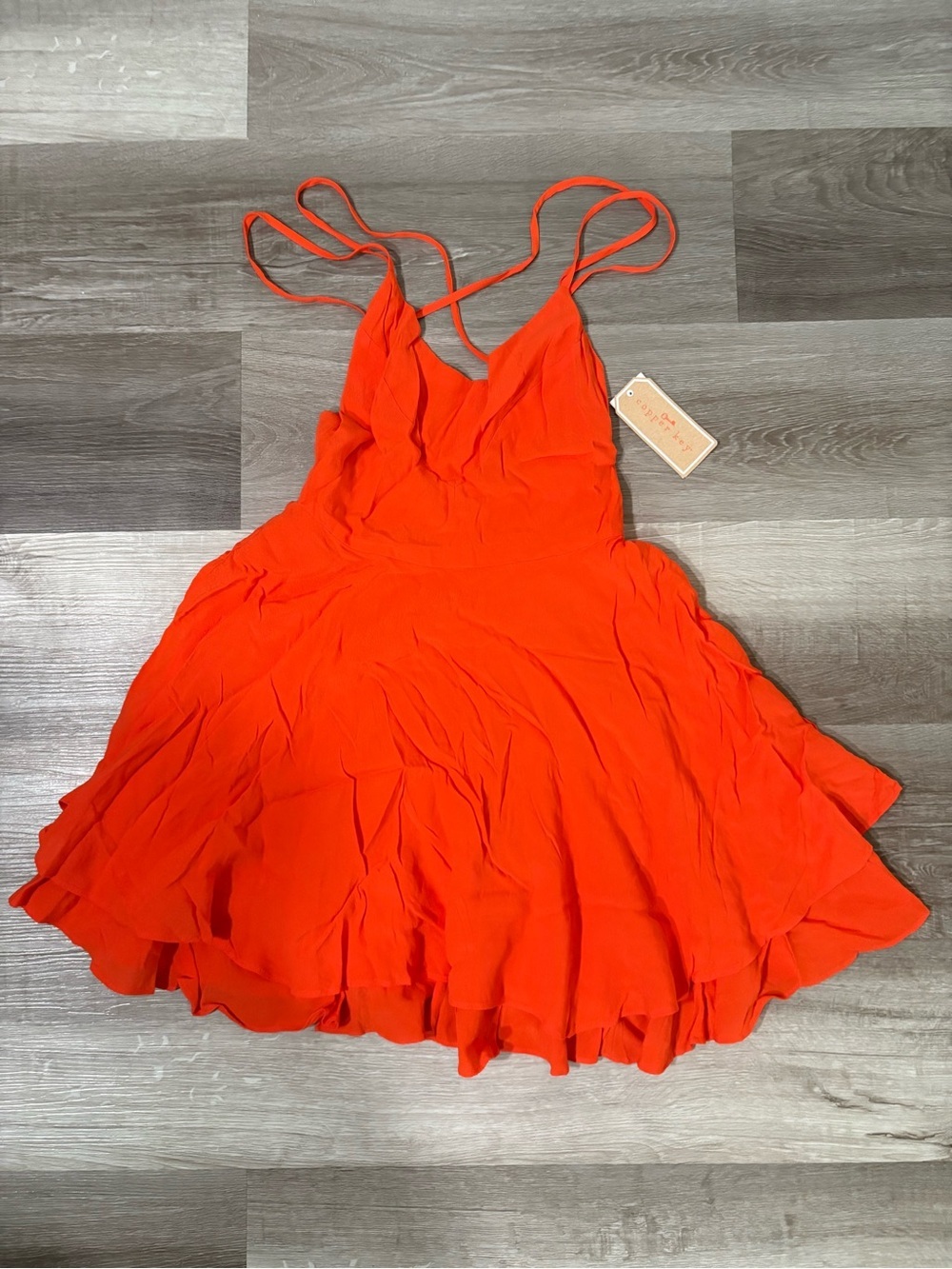 Copper Key neon orange mini dress
